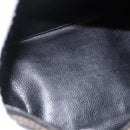 FENDI Pecan Hand Bag PVC Leather 2way Black Brown Auth ka5337A-20
