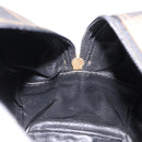 FENDI Pecan Hand Bag PVC Leather 2way Black Brown Auth ka5337A-21