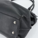 Salvatore Ferragamo Gancini Tote Bag Leather Black Silver Auth ka5338A-10