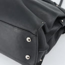 Salvatore Ferragamo Gancini Tote Bag Leather Black Silver Auth ka5338A-12