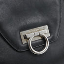 Salvatore Ferragamo Gancini Tote Bag Leather Black Silver Auth ka5338A-14