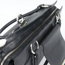 Salvatore Ferragamo Gancini Tote Bag Leather Black Silver Auth ka5338A-6