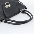 Salvatore Ferragamo Gancini Tote Bag Leather Black Silver Auth ka5338A-7