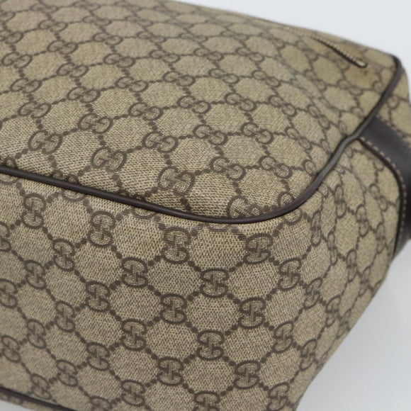 GUCCI GG Supreme Shoulder Bag PVC Leather Beige Gold Tone 211107 Auth ka5339