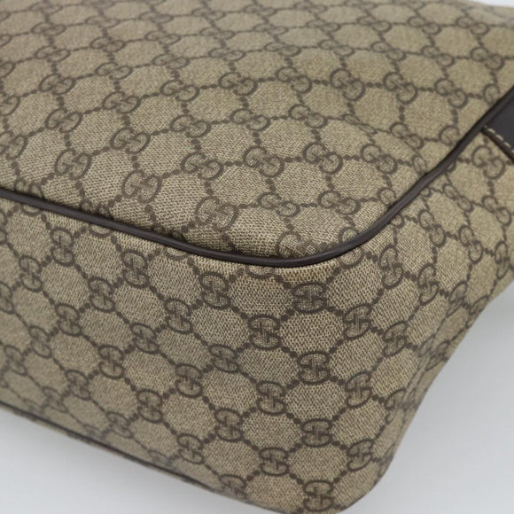 GUCCI GG Supreme Shoulder Bag PVC Leather Beige Gold Tone 211107 Auth ka5339