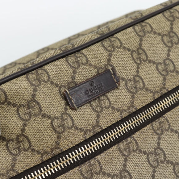 GUCCI GG Supreme Shoulder Bag PVC Leather Beige Gold Tone 211107 Auth ka5339