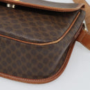 CELINE Macadam Shoulder Bag PVC Leather Brown Gold Tone Auth ka5340-10