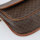 CELINE Macadam Shoulder Bag PVC Leather Brown Gold Tone Auth ka5340-11