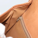 CELINE Macadam Shoulder Bag PVC Leather Brown Gold Tone Auth ka5340-19