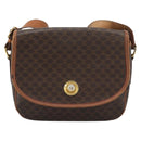 CELINE Macadam Shoulder Bag PVC Leather Brown Gold Tone Auth ka5340-2