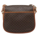 CELINE Macadam Shoulder Bag PVC Leather Brown Gold Tone Auth ka5340-3