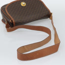 CELINE Macadam Shoulder Bag PVC Leather Brown Gold Tone Auth ka5340-7