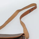 CELINE Macadam Shoulder Bag PVC Leather Brown Gold Tone Auth ka5340-8