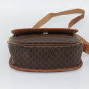 CELINE Macadam Shoulder Bag PVC Leather Brown Gold Tone Auth ka5340-9