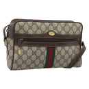 GUCCI GG Supreme Web Sherry Line Shoulder Bag PVC Beige 001 4071 5 Auth ka5341-1