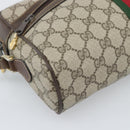 GUCCI GG Supreme Web Sherry Line Shoulder Bag PVC Beige 001 4071 5 Auth ka5341-11