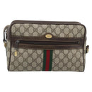 GUCCI GG Supreme Web Sherry Line Shoulder Bag PVC Beige 001 4071 5 Auth ka5341-2