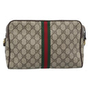 GUCCI GG Supreme Web Sherry Line Shoulder Bag PVC Beige 001 4071 5 Auth ka5341-3