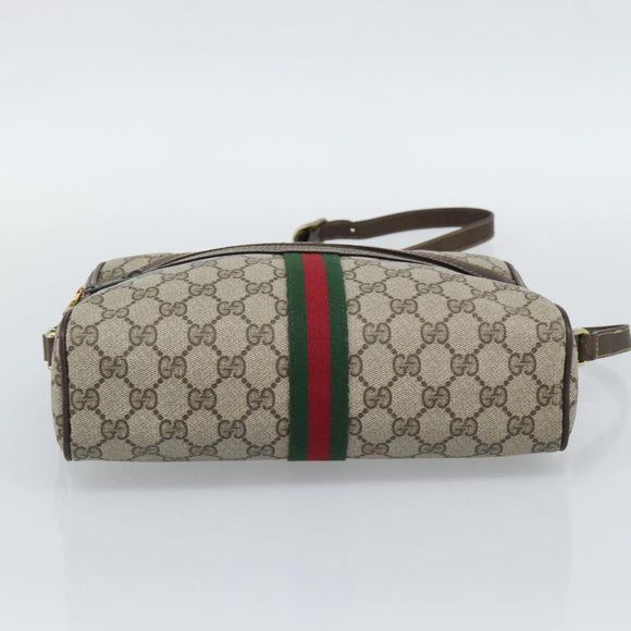 GUCCI GG Supreme Web Sherry Line Shoulder Bag PVC Beige 001 4071 5 Auth ka5341