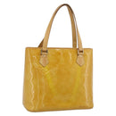 LOUIS VUITTON Monogram Vernis Houston Hand Bag Beige M91004 LV Auth ka5342-1