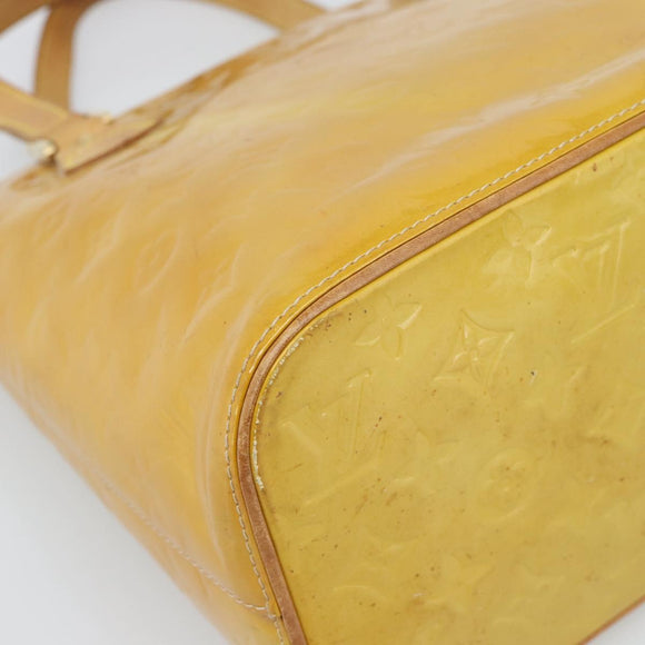 LOUIS VUITTON Monogram Vernis Houston Hand Bag Beige M91004 LV Auth ka5342