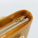 LOUIS VUITTON Monogram Vernis Houston Hand Bag Beige M91004 LV Auth ka5342-17