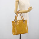 LOUIS VUITTON Monogram Vernis Houston Hand Bag Beige M91004 LV Auth ka5342-23