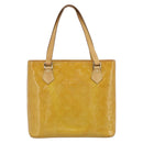 LOUIS VUITTON Monogram Vernis Houston Hand Bag Beige M91004 LV Auth ka5342-2