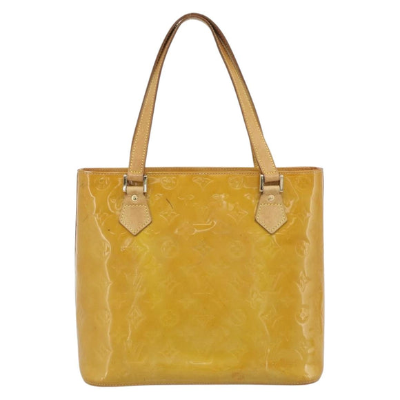 LOUIS VUITTON Monogram Vernis Houston Hand Bag Beige M91004 LV Auth ka5342