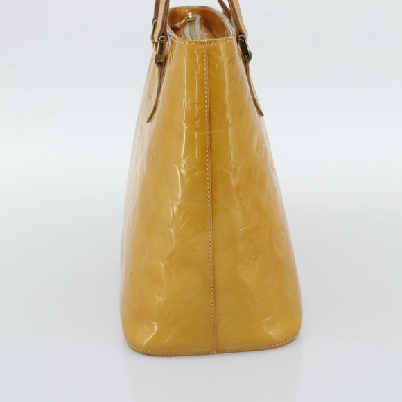 LOUIS VUITTON Monogram Vernis Houston Hand Bag Beige M91004 LV Auth ka5342