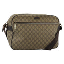 GUCCI GG Supreme Shoulder Bag PVC Leather Beige Gold Tone 211107 Auth ka5343-1