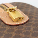 CELINE Macadam Boston Bag PVC Leather Brown Gold Tone Auth ka5345A-16