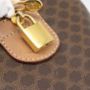 CELINE Macadam Boston Bag PVC Leather Brown Gold Tone Auth ka5345A-17