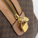 CELINE Macadam Boston Bag PVC Leather Brown Gold Tone Auth ka5345A-18