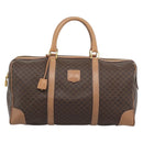 CELINE Macadam Boston Bag PVC Leather Brown Gold Tone Auth ka5345A-2