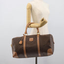 CELINE Macadam Boston Bag PVC Leather Brown Gold Tone Auth ka5345A-25