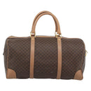 CELINE Macadam Boston Bag PVC Leather Brown Gold Tone Auth ka5345A-3