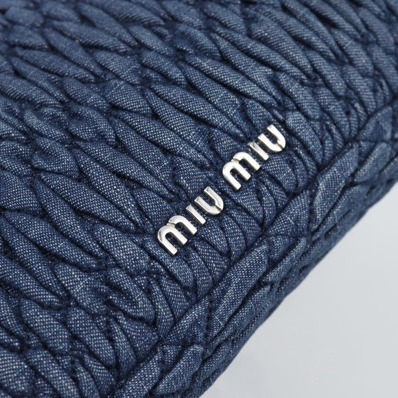 Miu Miu Denim Shoulder Bag 2way Blue Silver Auth ka5347V