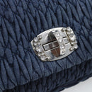 Miu Miu Denim Shoulder Bag 2way Blue Silver Auth ka5347V-20
