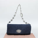 Miu Miu Denim Shoulder Bag 2way Blue Silver Auth ka5347V-12