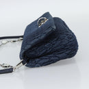 Miu Miu Denim Shoulder Bag 2way Blue Silver Auth ka5347V-3