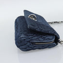 Miu Miu Denim Shoulder Bag 2way Blue Silver Auth ka5347V-4