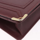 CARTIER Must Line Shoulder Bag Leather Bordeaux Gold Tone Auth ka5348-10