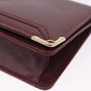 CARTIER Must Line Shoulder Bag Leather Bordeaux Gold Tone Auth ka5348-11