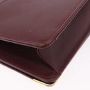 CARTIER Must Line Shoulder Bag Leather Bordeaux Gold Tone Auth ka5348-12