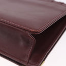 CARTIER Must Line Shoulder Bag Leather Bordeaux Gold Tone Auth ka5348-13