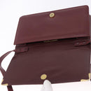 CARTIER Must Line Shoulder Bag Leather Bordeaux Gold Tone Auth ka5348-15
