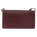 CARTIER Must Line Shoulder Bag Leather Bordeaux Gold Tone Auth ka5348-3