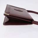 CARTIER Must Line Shoulder Bag Leather Bordeaux Gold Tone Auth ka5348-4