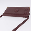 CARTIER Must Line Shoulder Bag Leather Bordeaux Gold Tone Auth ka5348-6